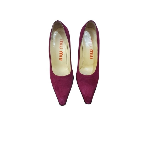 MIU MIU vintage suede wood block heels - EU 37.5 / 7 US - Picture 4 of 12